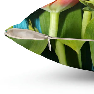 Blue Textured Surface Polyester Square Pillow - Vibrant Decor - Dipaliz - Throw Pillows