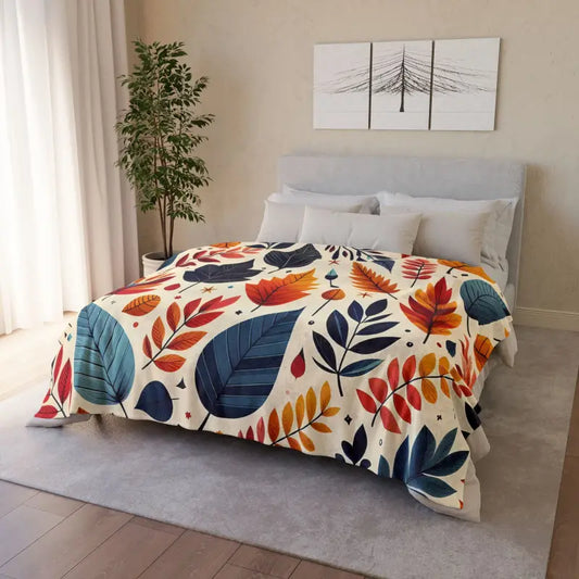 Cozy Up with Fall Leaves Minky Blanket for Style & Warmth - 60’’ × 80’’ Home Decor