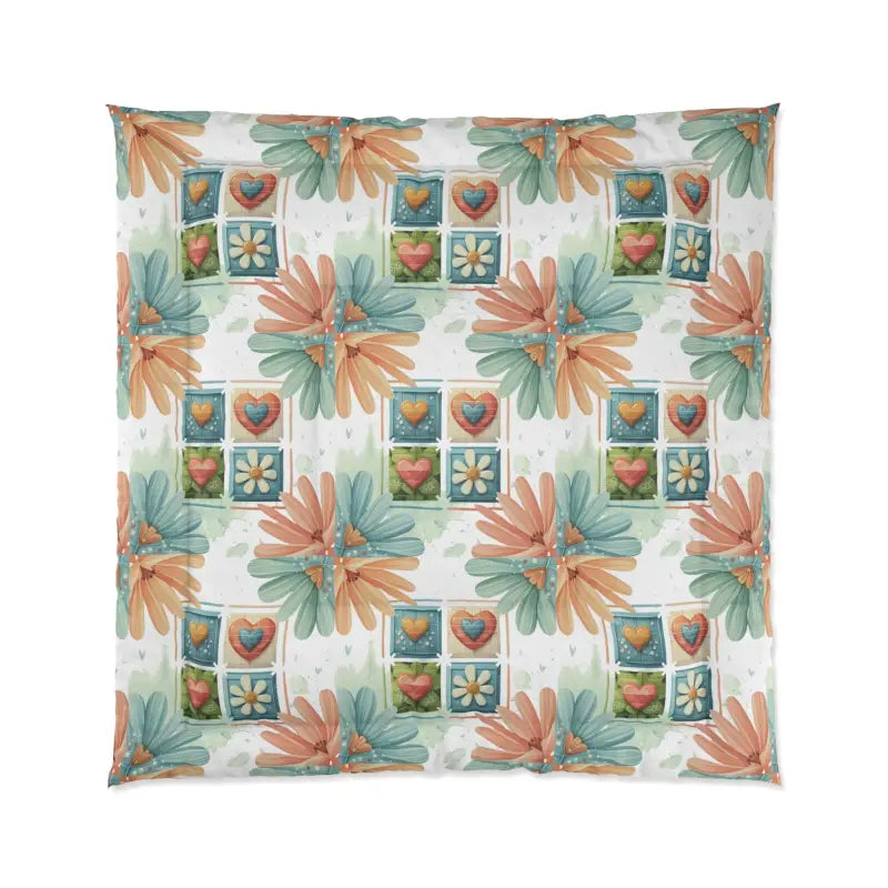 Indulge in Cozy Bliss with Floral Hearts Comforter! - Home Decor