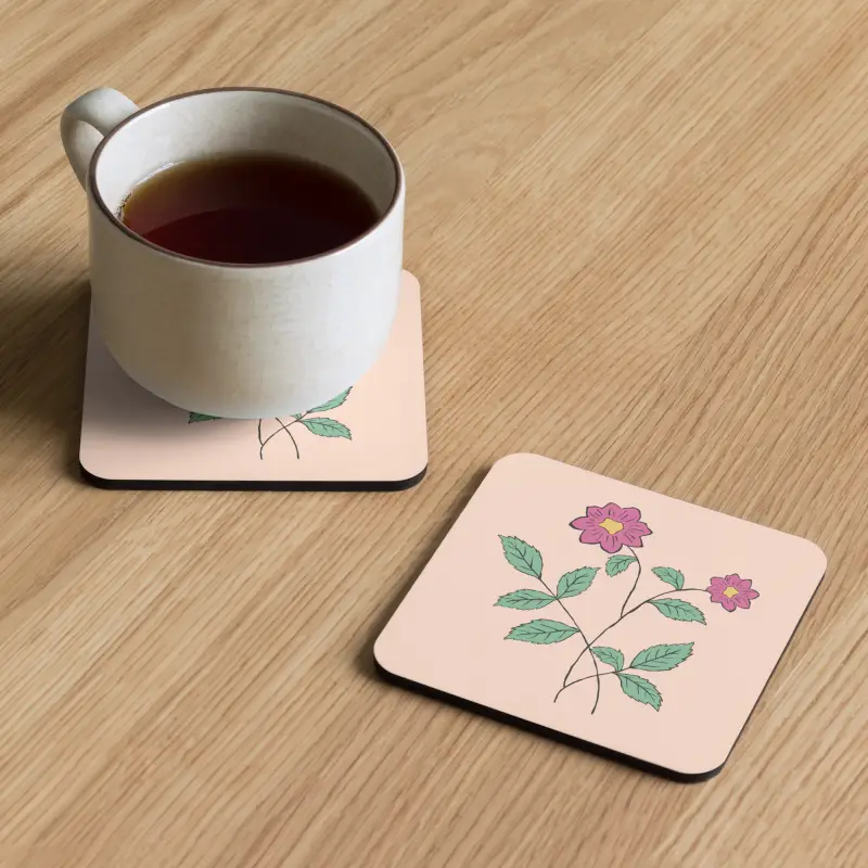 Chic Pink Floral Coasters: Elevate your Home Decor in Style - Kitchen and Dining