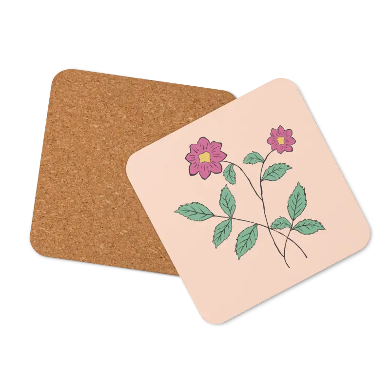 Chic Pink Floral Coasters: Elevate your Home Decor in Style - Kitchen and Dining