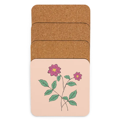 Chic Pink Floral Coasters: Elevate your Home Decor in Style - Kitchen and Dining