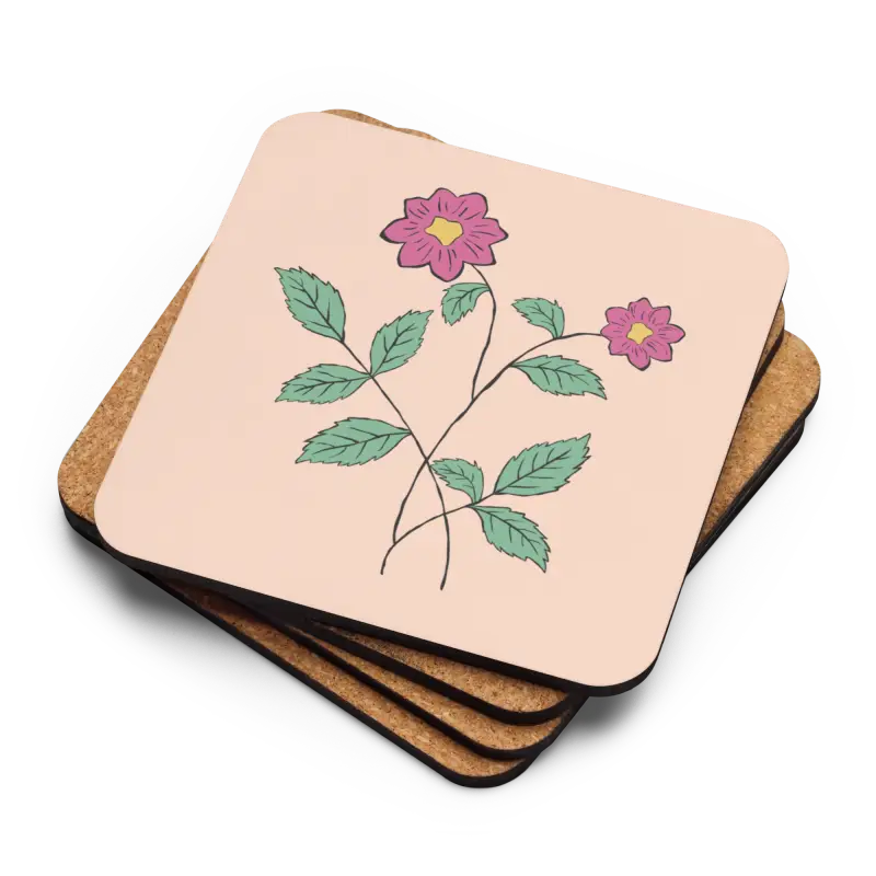 Chic Pink Floral Coasters: Elevate your Home Decor in Style - Kitchen and Dining