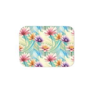 Sherpa Blanket Lotus Flowers Two Colors Plush Comfort - Dipaliz - Blankets