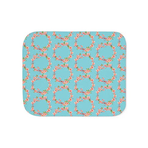 Sherpa Blanket Two Colors Floral Pattern Cozy Throw - Dipaliz - Blankets