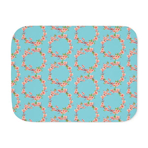 Sherpa Blanket Two Colors Floral Pattern Cozy Throw - Dipaliz - Blankets