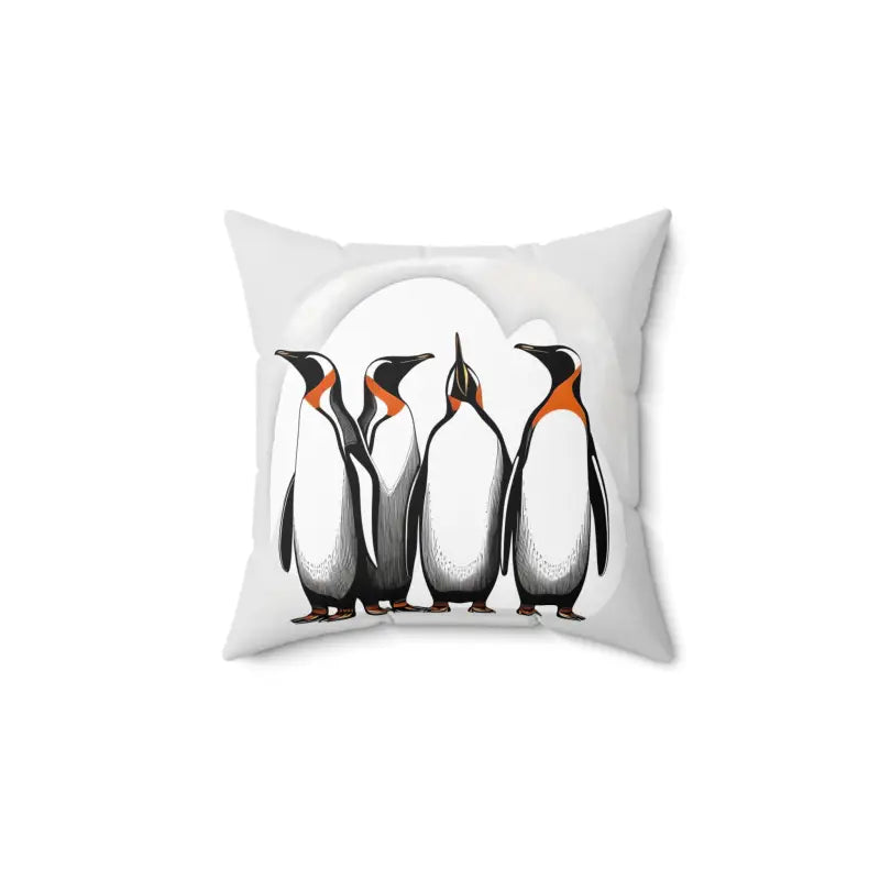 Chill with our Penguins Polyester Square Pillow - 14’’ × Home Decor