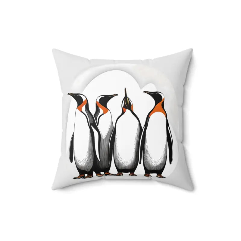 Chill with our Penguins Polyester Square Pillow - 16’’ × Home Decor