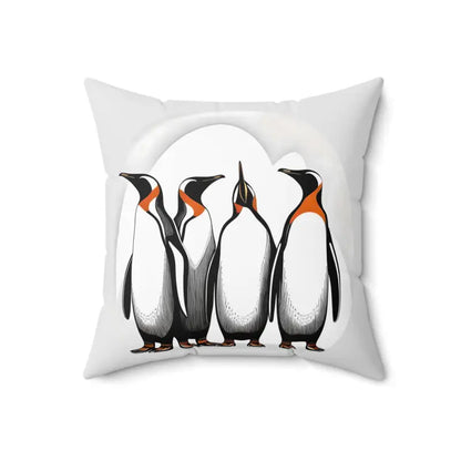 Chill with our Penguins Polyester Square Pillow - 18’’ × Home Decor