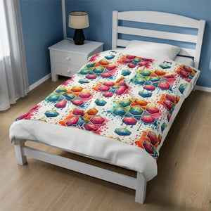 Velveteen Plush Blanket Lux Cozy Comfort Style - Dipaliz - 50’’ × 60’’ - Blankets