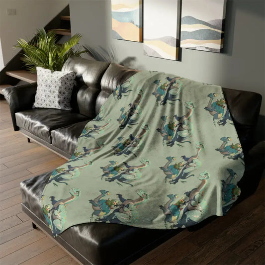 Snuggle Into Comfort with Soft Polyester Dinosaur Blanket - 60’’ × 80’’ Home Decor