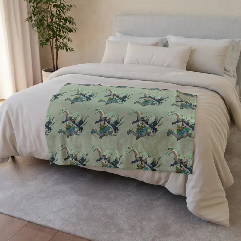 Snuggle in the Soft Polyester Cute Dinosaur Blanket - Home Decor