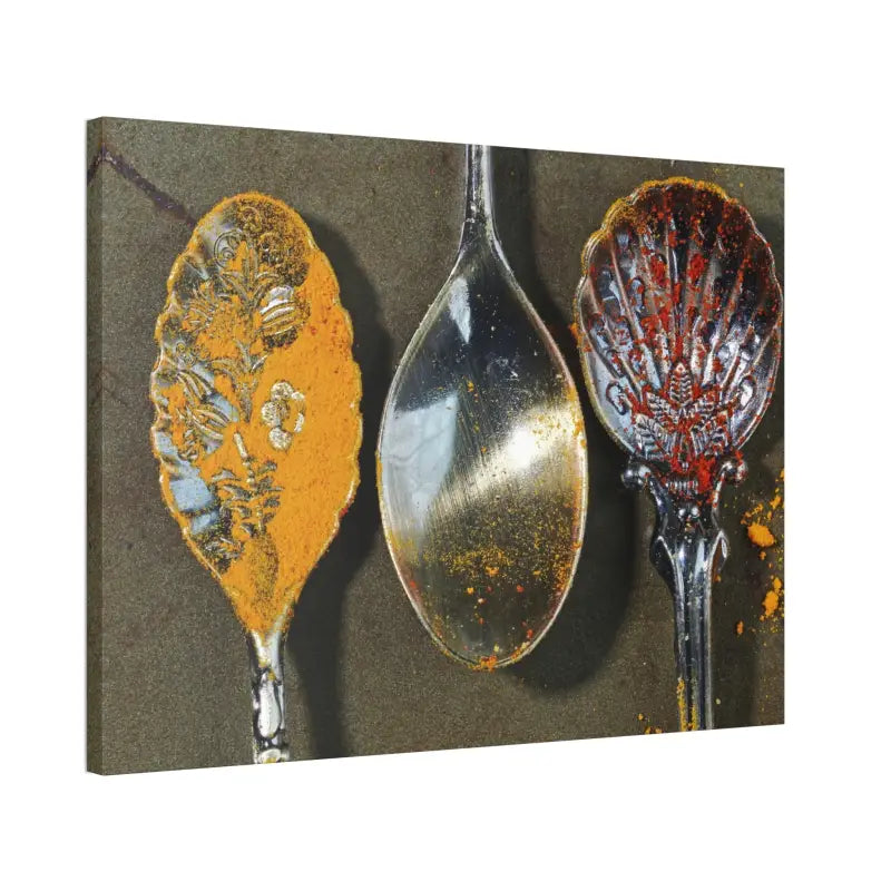 Vivid Spoons & Spices Canvas: Semi Glossy Elegance Redefined - Canvas