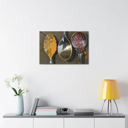 Vivid Spoons & Spices Canvas: Semi Glossy Elegance Redefined - Canvas