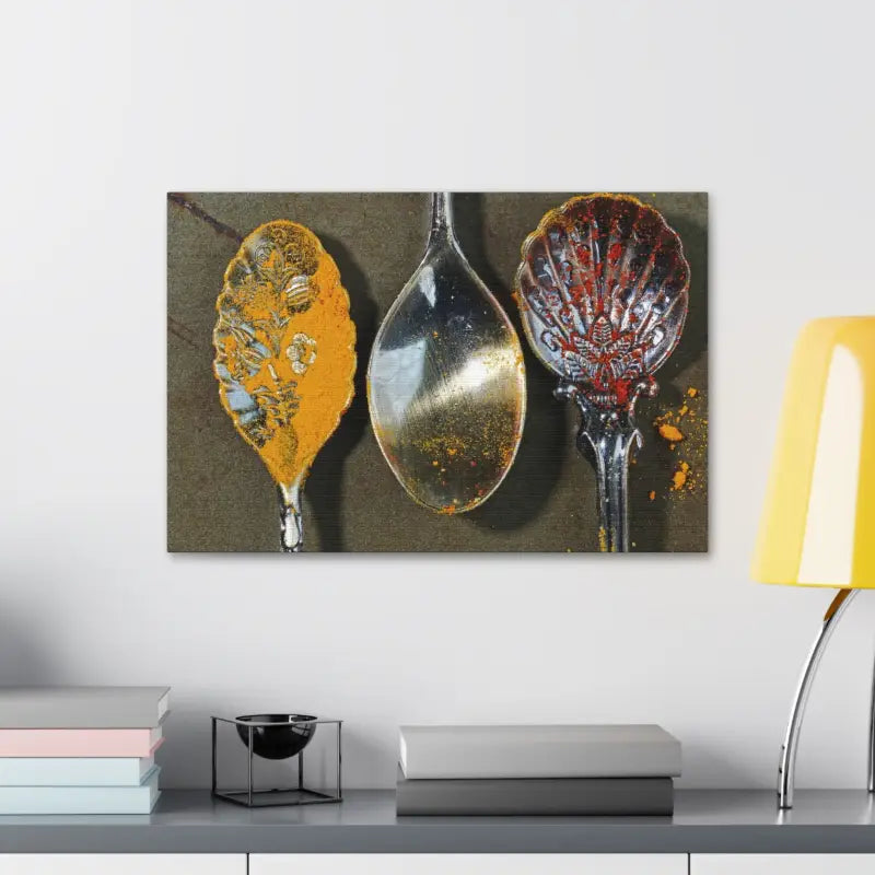 Vivid Spoons & Spices Canvas: Semi Glossy Elegance Redefined - Canvas