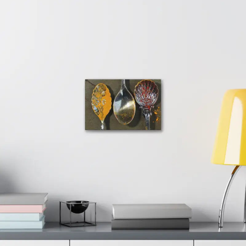 Vivid Spoons & Spices Canvas: Semi Glossy Elegance Redefined - Canvas