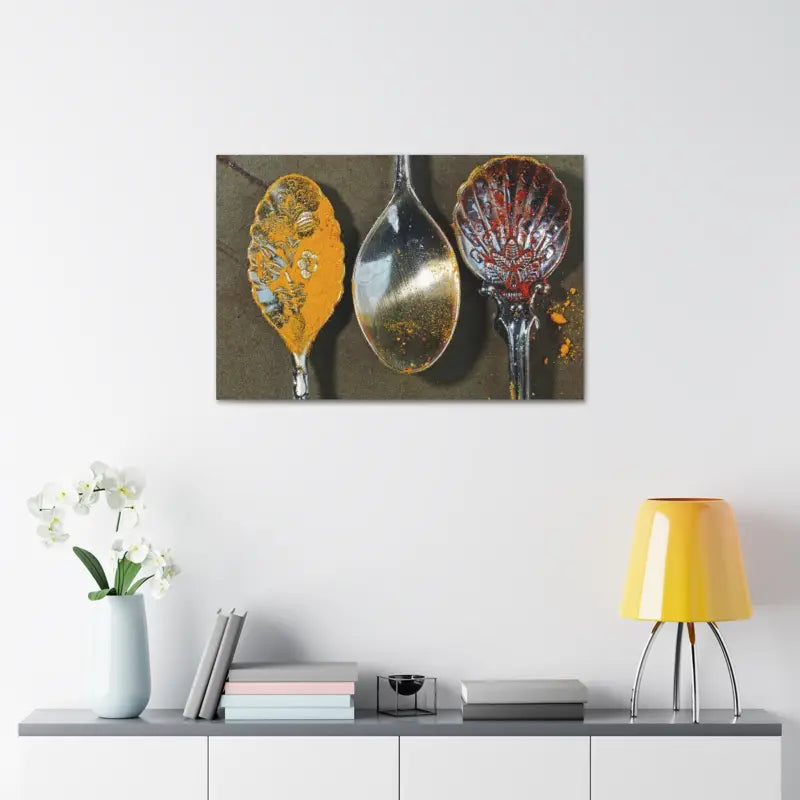 Vivid Spoons & Spices Canvas: Semi Glossy Elegance Redefined - Canvas