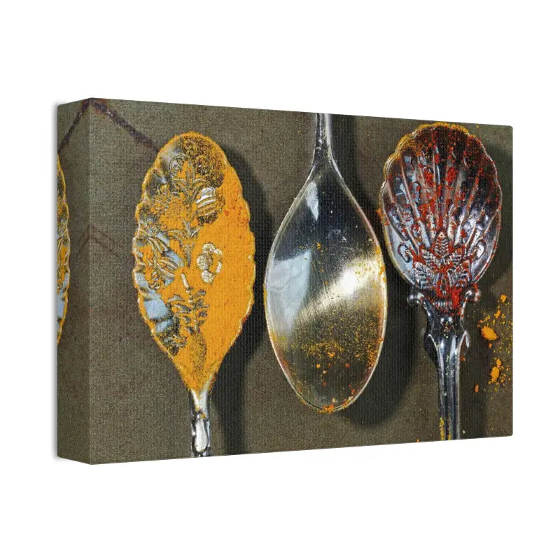 Vivid Spoons & Spices Canvas: Semi Glossy Elegance Redefined - Canvas