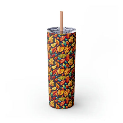 Cozy Up with the Mesmerizing Fall Leaves Tumbler - Glossy / Glitter Rosegold / 20oz Mug