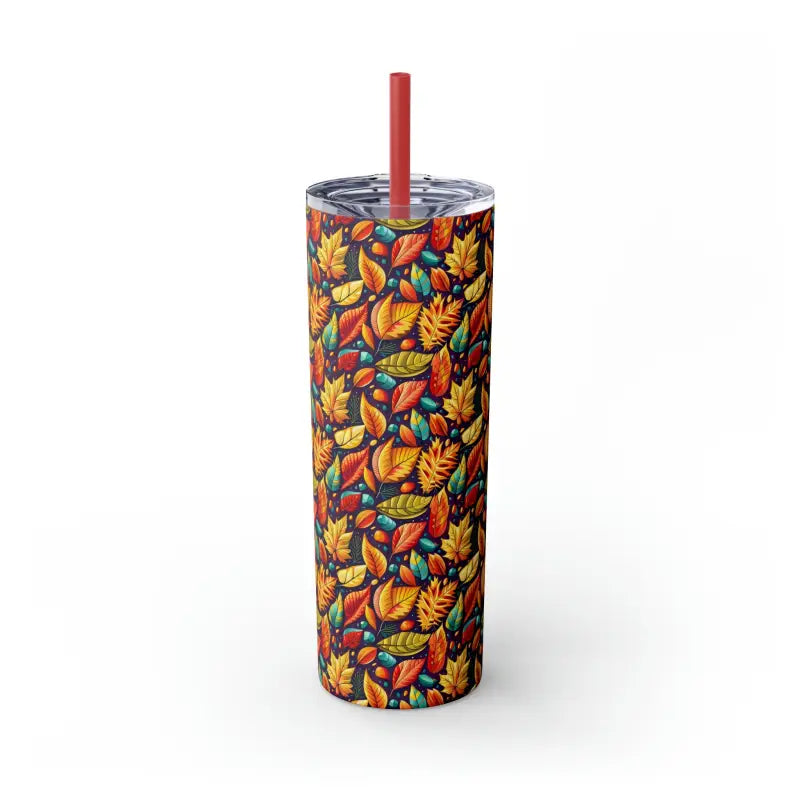 Cozy Up with the Mesmerizing Fall Leaves Tumbler - Matte / Lipstick Red / 20oz Mug