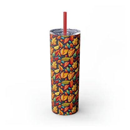 Cozy Up with the Mesmerizing Fall Leaves Tumbler - Matte / Lipstick Red / 20oz Mug