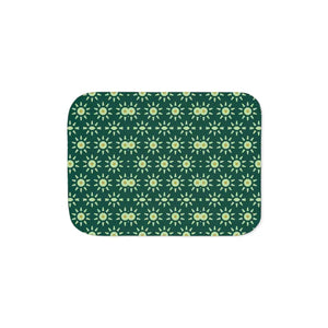 Sherpa Blanket Floral Pattern Dark Green Comfort - Dipaliz - Blankets
