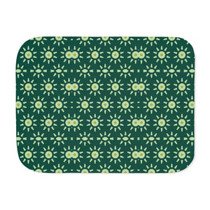 Sherpa Blanket Floral Pattern Dark Green Comfort - Dipaliz - Blankets