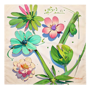Print Bandana Nature Scarf with Lovely Flowers - Dipaliz - l - Bandanas & Headties