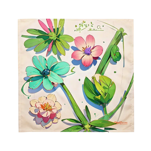 Print Bandana Nature Scarf with Lovely Flowers - Dipaliz - m - Bandanas & Headties