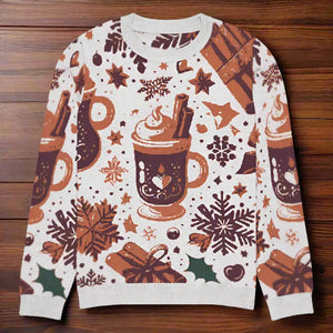 Knitted Crew Neck Sweater - Cozy Hot Cocoa Style - Dipaliz - Sweaters