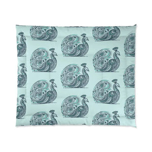 Peacock Comforter - Dreamy Purple Polyester Bedding - Dipaliz - 104’’ × 88’’ - Quilts & Comforters