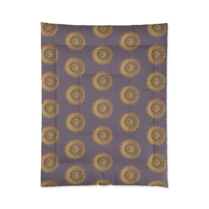 Golden Mandala Pattern on Purple Comforter - Luxe Bedding - Dipaliz - 68’’ × 88’’ - Quilts & Comforters