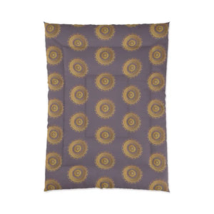 Golden Mandala Pattern on Purple Comforter - Luxe Bedding - Dipaliz - 68’’ × 92’’ - Quilts & Comforters