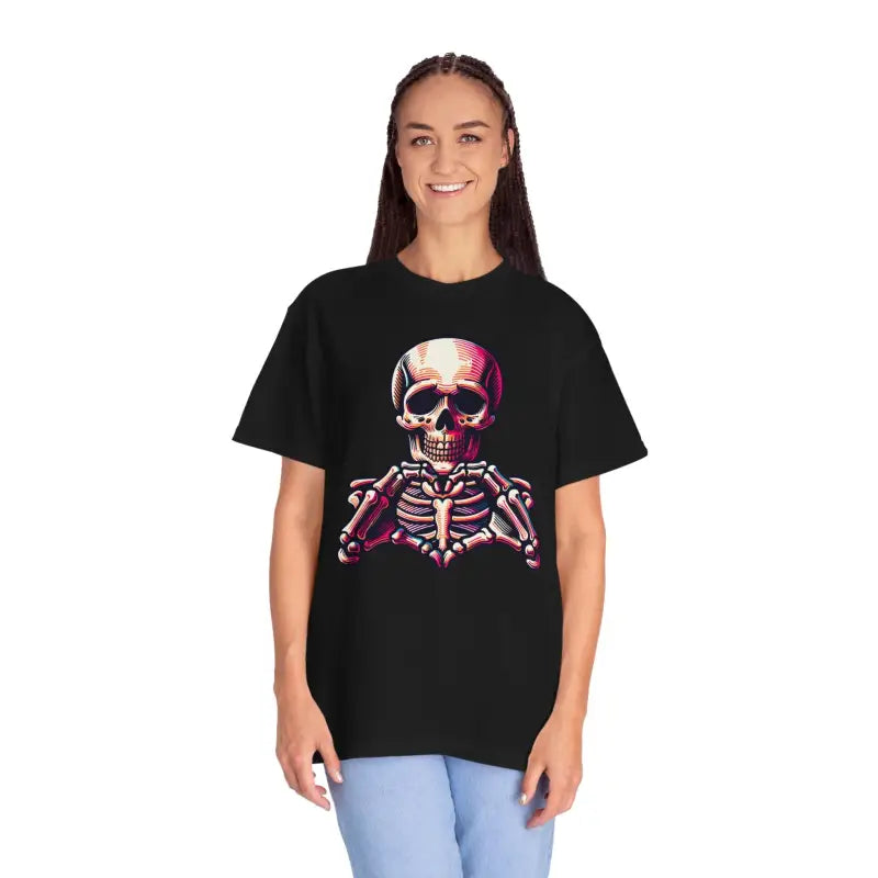 Get Comfy in the Stylish Skeleton Heart Comfort Colors Tee - Black / s T-shirt