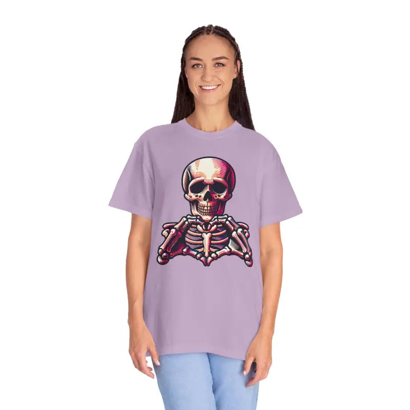 Get Comfy in the Stylish Skeleton Heart Comfort Colors Tee - Orchid / s T-shirt