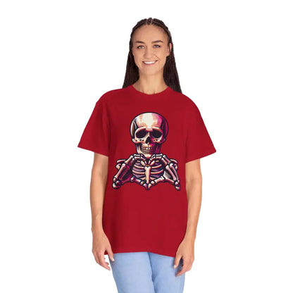 Get Comfy in the Stylish Skeleton Heart Comfort Colors Tee - Red / s T-shirt