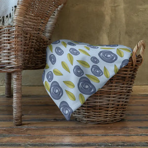 Soft Silk Touch Throw Blanket Blue Roses Luxury - Dipaliz - 60″×80″ - Blankets