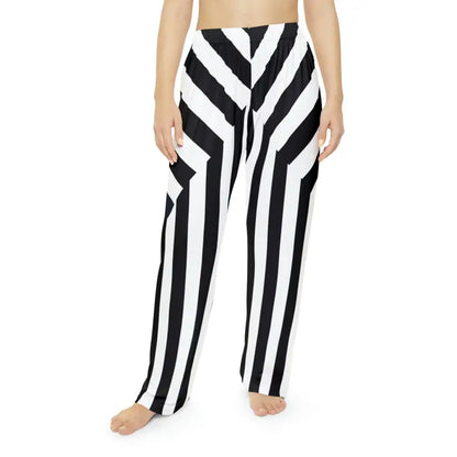 Stylish Black Stripes Pajama Pants for Luxe Lounging - Pajamas