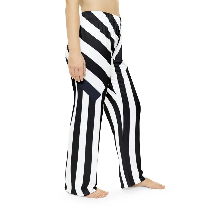 Stylish Black Stripes Pajama Pants for Luxe Lounging - Pajamas