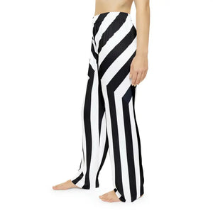 Pajama Pants Black Stripes Pattern Loungewear - Dipaliz - Pajamas