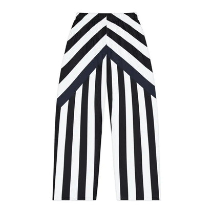 Stylish Black Stripes Pajama Pants for Luxe Lounging - Pajamas