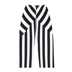 Pajama Pants Black Stripes Pattern Loungewear - Dipaliz - s - Pajamas