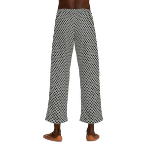 Pajama Pants White Geometrical Pattern Comfort Style - Dipaliz