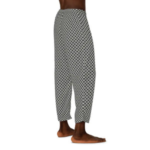 Pajama Pants White Geometrical Pattern Comfort Style - Dipaliz