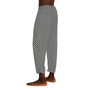 Pajama Pants White Geometrical Pattern Comfort Style - Dipaliz