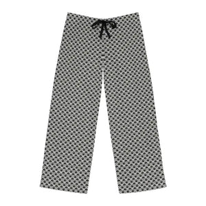 Pajama Pants White Geometrical Pattern Comfort Style - Dipaliz