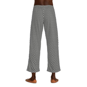 Pajama Pants White Geometrical Pattern Comfort Style - Dipaliz