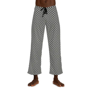 Pajama Pants White Geometrical Pattern Comfort Style - Dipaliz - m / Stitching