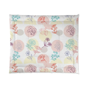 Floral Print Polyester Comforter - Modern Cozy Style - Dipaliz - 104’’ × 88’’ - Quilts & Comforters