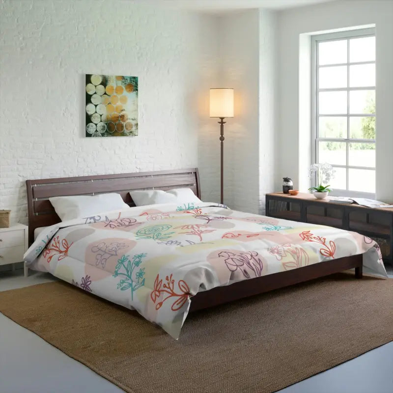 Elegant Floral Comforter for Cozy Sustainable Style - Home Decor